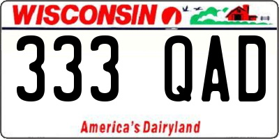 WI license plate 333QAD