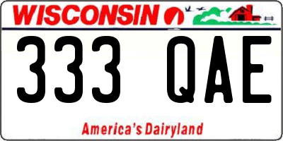 WI license plate 333QAE