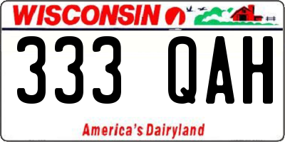 WI license plate 333QAH
