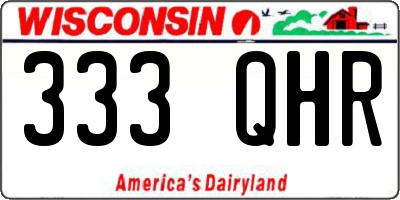 WI license plate 333QHR