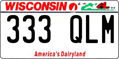 WI license plate 333QLM