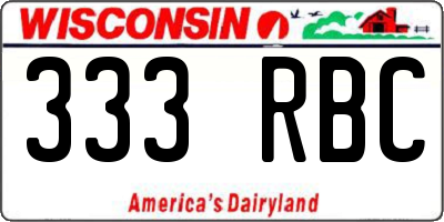 WI license plate 333RBC