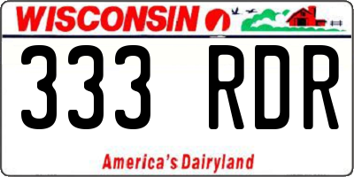WI license plate 333RDR