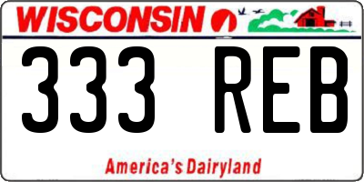 WI license plate 333REB