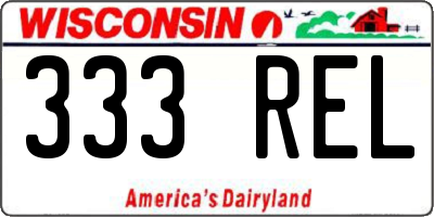 WI license plate 333REL