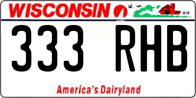 WI license plate 333RHB