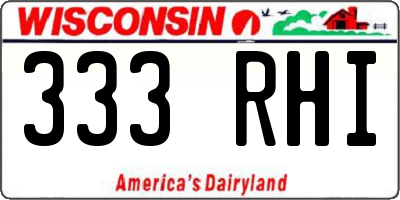 WI license plate 333RHI