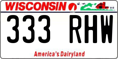 WI license plate 333RHW