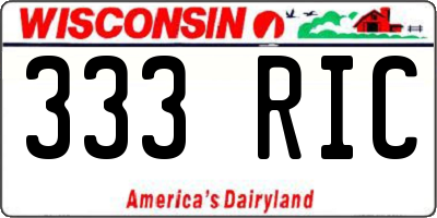 WI license plate 333RIC