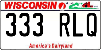 WI license plate 333RLQ