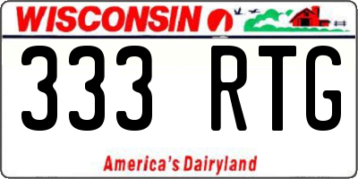 WI license plate 333RTG