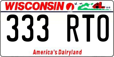 WI license plate 333RTO