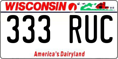 WI license plate 333RUC
