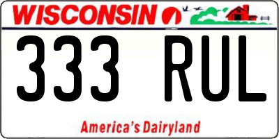 WI license plate 333RUL