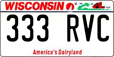 WI license plate 333RVC