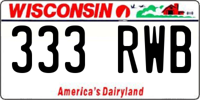 WI license plate 333RWB
