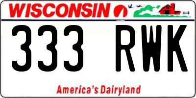WI license plate 333RWK