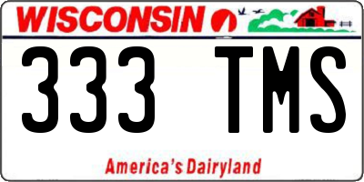 WI license plate 333TMS
