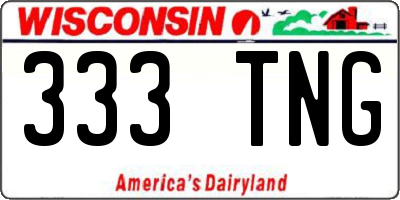 WI license plate 333TNG