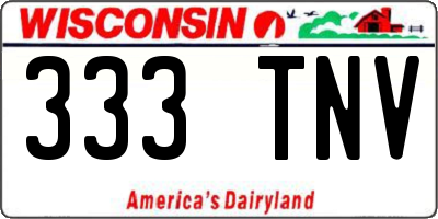 WI license plate 333TNV