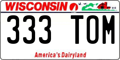 WI license plate 333TOM