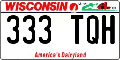 WI license plate 333TQH
