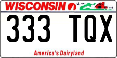WI license plate 333TQX