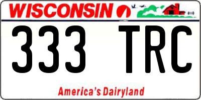 WI license plate 333TRC