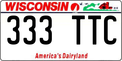 WI license plate 333TTC