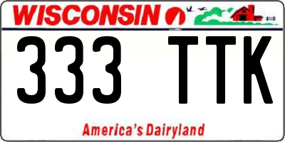 WI license plate 333TTK