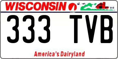 WI license plate 333TVB