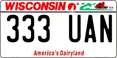 WI license plate 333UAN