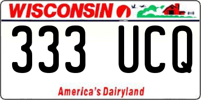 WI license plate 333UCQ
