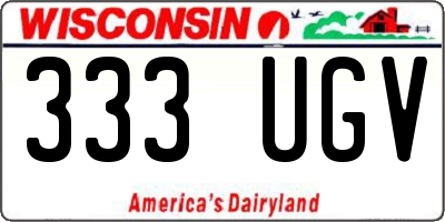 WI license plate 333UGV