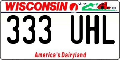 WI license plate 333UHL