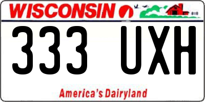 WI license plate 333UXH