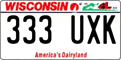 WI license plate 333UXK