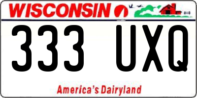 WI license plate 333UXQ