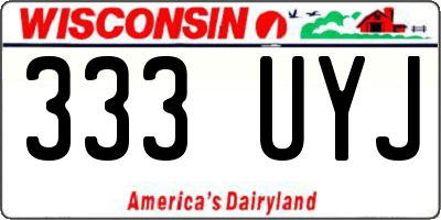 WI license plate 333UYJ