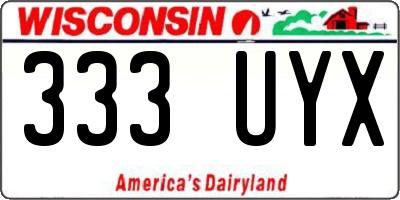 WI license plate 333UYX