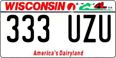 WI license plate 333UZU