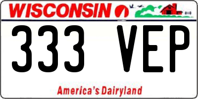 WI license plate 333VEP