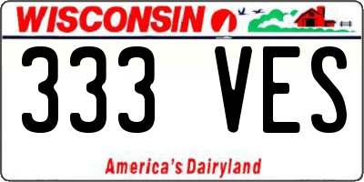 WI license plate 333VES