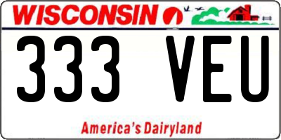 WI license plate 333VEU