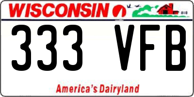 WI license plate 333VFB