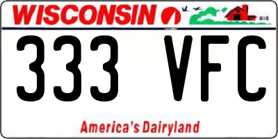 WI license plate 333VFC