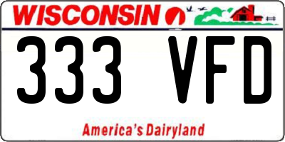 WI license plate 333VFD