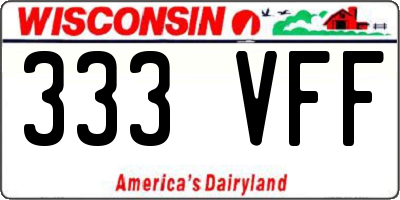 WI license plate 333VFF