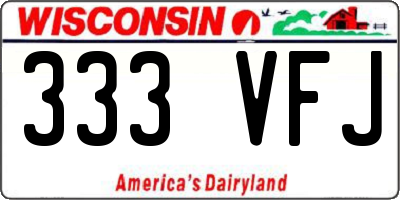 WI license plate 333VFJ