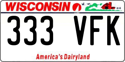 WI license plate 333VFK